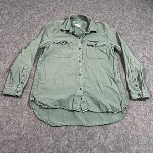Madewell Green‎ Tomboy Long Sleeve Button Down Work Shirt Women's Size XS
